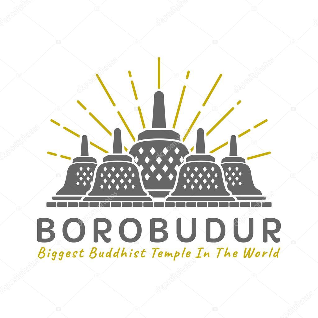 Simple Borobudur Temple Logo Vector Design