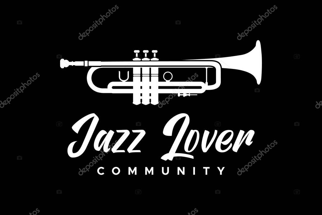 Trumpet Logo For Jazz Music Lovers Vector Design