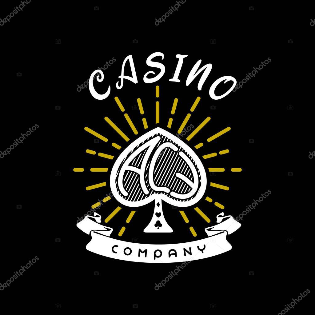 Casino, Gambling Cards, Betting Logo Design. Ace Spade Poker Card Logo Simple Vector Design