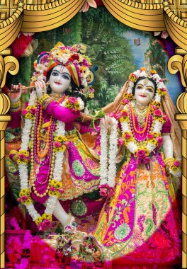 Shri radhe krishna duvar kağıdı dijital baskı