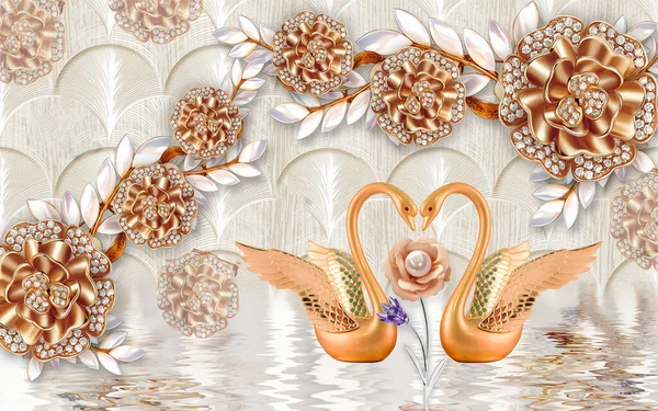 Csodálatos Tapéta Gyönyörű Ékszer Virág Gyöngy Gyémánt Textúra Háttér — Stock Fotó