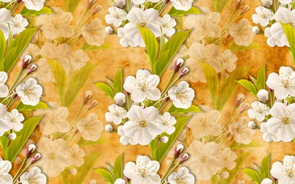 Abstrakce Pozadí Tapety Pro Stěny Krásná Nástěnná Malba Květiny Ilustrace — Stock fotografie