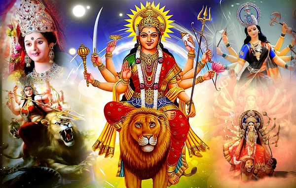 Mata rani maa Durga sherowali mata, jai mata di, adanmışlık duvar kağıdı 