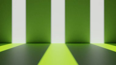 Ürünler için zümrüt yeşili alan ve üç ön ışığı olan farklı modeller