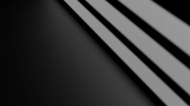 3 boyutlu görüntüleme. Çaprazlama görünen bir oda. Dikey siyah ve beyaz çizgileri var. Ürünleri sunmak için bir aşama..