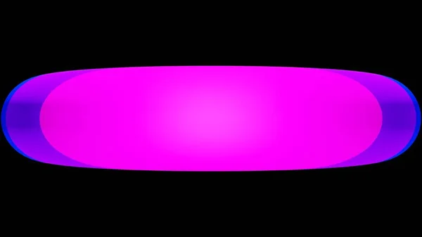 3D rendering. Pink template with black background to place text or various design uses. Colorful oval template. Purple three-dimensional shape on a black background with artistic design. Design ornament.