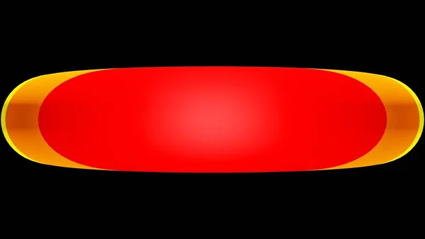 3D rendering. Red template with black background to place text or various design uses. Colorful oval template. Red three-dimensional shape on a black background with artistic design. Design ornament.