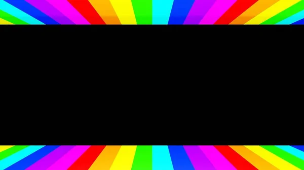 Template Black Background Rainbow Design Top Bottom Design Place Text — Photo