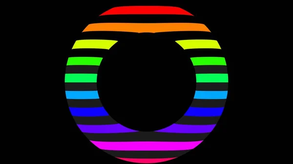 Renderings Circle Different Colors Rainbow Formed Lines White Background Circle — Stockfoto