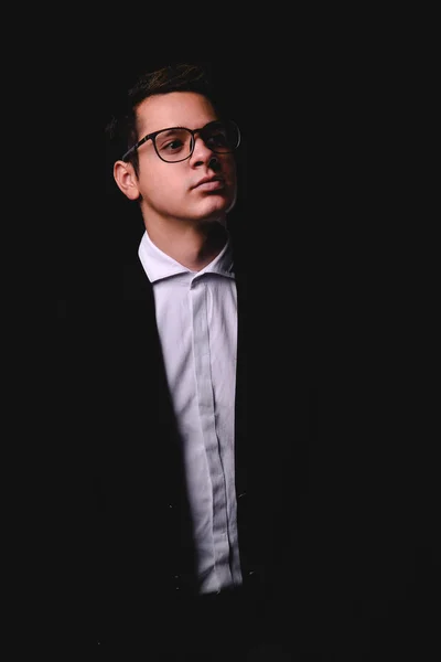 Caucasian Blond Businessman Dressed Suit Shirt Glasses Man Dressed Suit — Stok fotoğraf