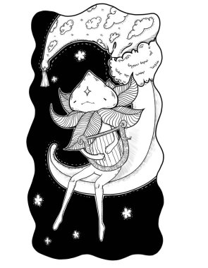 Mantar Rengi Sayfası Anti Stres Yazdırılabilir Renk Sayfası Şirin Mantar 