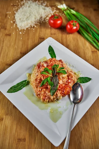 Rice Dish Tomato Sauce — Stockfoto