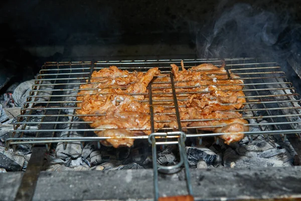 Dish Chef Grilled Chicken Professional Chicken Fire — Fotografia de Stock