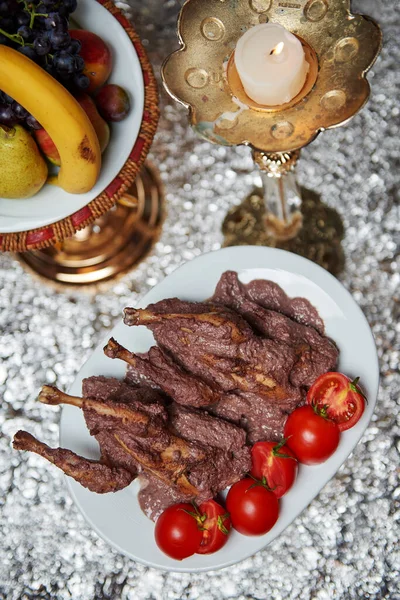 Traditional Chiken called Levengi Azerbaijanian Food Studio lighting shot 
