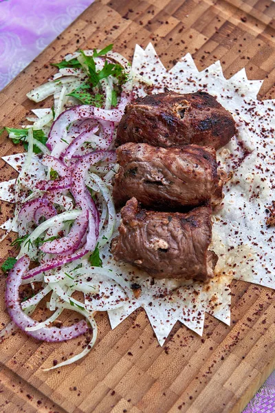 Azerbaijan national cuisine grilled meat Kabab