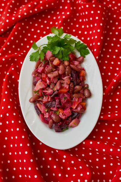 Winter New Year\'s beetroot salad called Vinaigrette