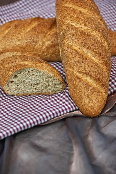 Rye bread baked at home is very tasty
