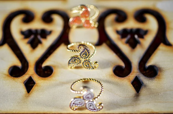 Azerbaijan Jewelry National Traditional Rings Buta Patterns National Pattern Azerbaijan Stock Image