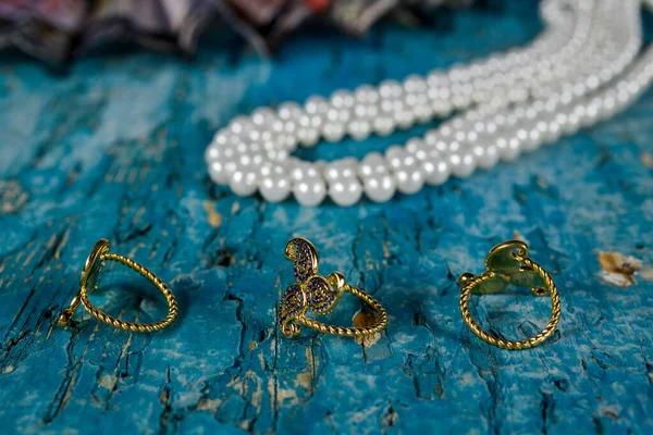 Buta Pattern Jewelry Ring Azerbaijan National Pattern Antique National Treasure — Stok fotoğraf