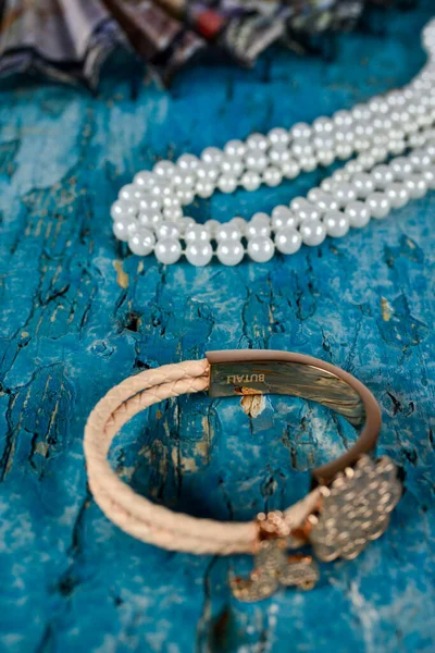 Buta Pattern Jewelry Bracelet Leather Belt Azerbaijan National Pattern Antique — Fotografia de Stock