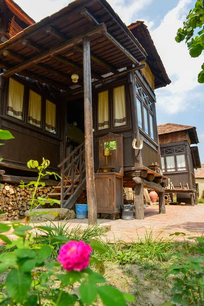 Wooden country house by the city old