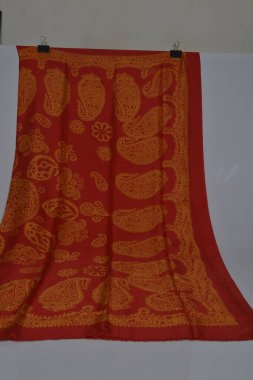 Azerbaijani national silk scarf called Kelagayi studio shooting