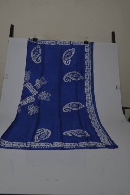 Azerbaijani national silk scarf called Kelagayi studio shooting