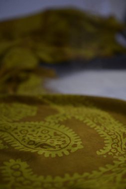 Azerbaijani national silk scarf called Kelagayi studio shooting