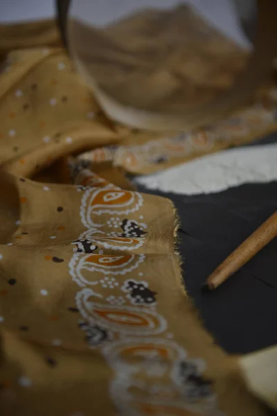 Azerbaijani national silk scarf called Kelagayi studio shooting