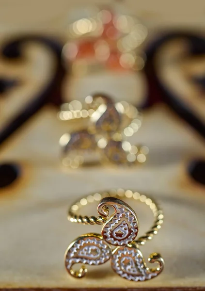 Azerbaijan Jewelry National Traditional Rings Buta Patterns National Pattern Azerbaijan — Stock fotografie