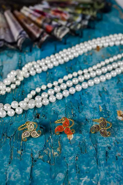 Buta Pattern Jewelry Ring Azerbaijan National Pattern Antique National Treasure — Stock Photo, Image