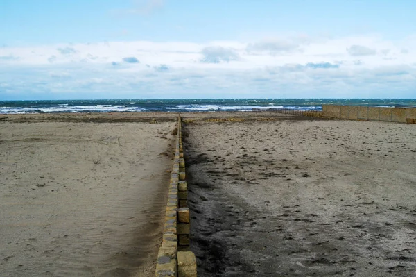 Azerbaijan Baku Beach Caspian Sea Novkhani Location Still Empty Place — Stockfoto