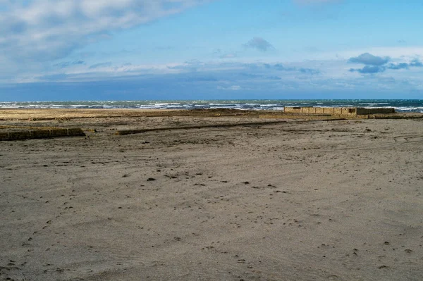 Azerbaijan Baku Beach Caspian Sea Novkhani Location Still Empty Place — Stockfoto