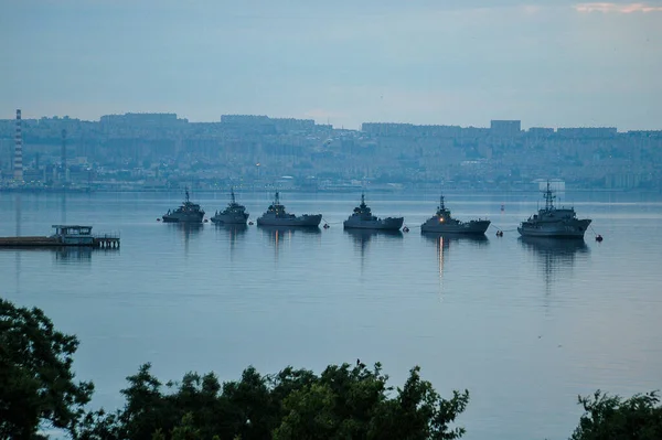 Azerbaijan Baku Caspian Boulevard Flotilla Preparation Salute Old Legendary Restaurant — Stock Photo, Image