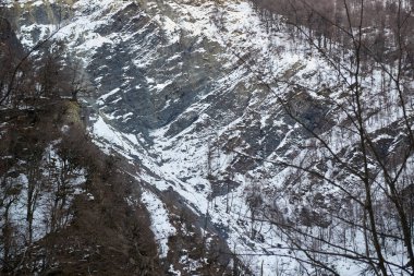 Winter in Azerbaijan Zagatala reserve border with Russia high in the mountains wild forest