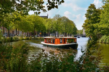 beautiful panorama beautiful view of canal Amsterdam