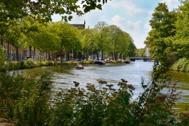 beautiful panorama beautiful view of canal Amsterdam