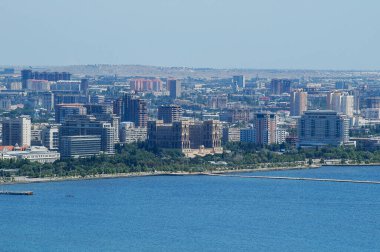 panoramic photo of Baku old city boulevard summer 