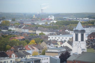 Panorama view of city view of Dortmund Germany twist from height