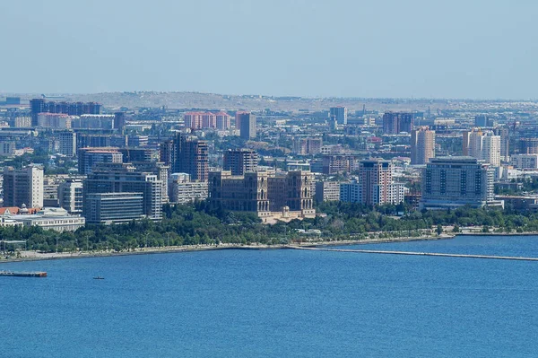 panoramic photo of Baku old city boulevard summer 
