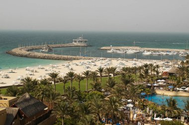 Dubai sea view from the water park tower