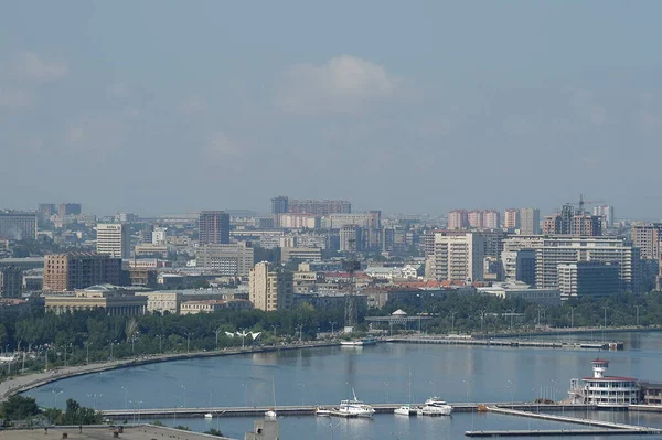 Panoramic Photo Baku Old City Boulevard Summer Sunny Day — Stock Photo, Image