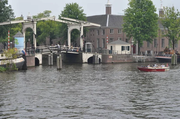 Netherlands City Amsterdam View Canal Windmill — Foto Stock
