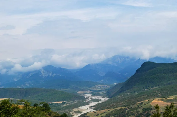 Panorama View Mountains River Gorge High Mountains Azerbaijan Nature — Stok fotoğraf