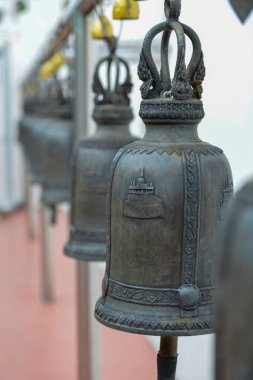 Bronze bells in bangkok thailand buddha temple religious place