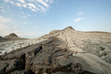 Mud volcanoes in Azerbaijan active views panorama Gobustan reserve