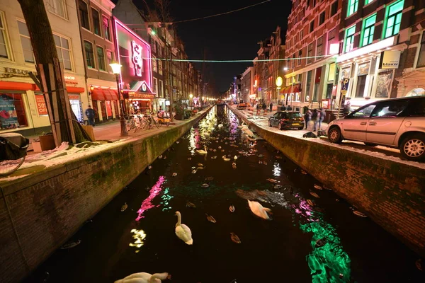 Holland Winter Snow Amsterdam City View — Stock Photo, Image