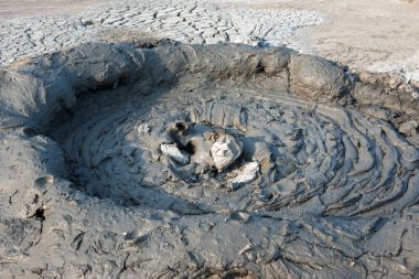 Mud volcanoes in Azerbaijan active views panorama Gobustan reserve