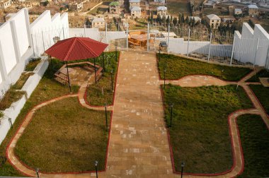 Our private large house on a rock views inside the house with a panorama of the city and the Caspian Sea a beautiful view of the city of Baku