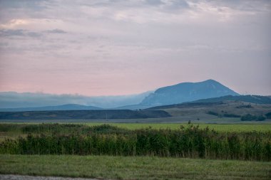 Russia road to mineral waters view of the mountains and clouds enveloping the mountains an amazing sight